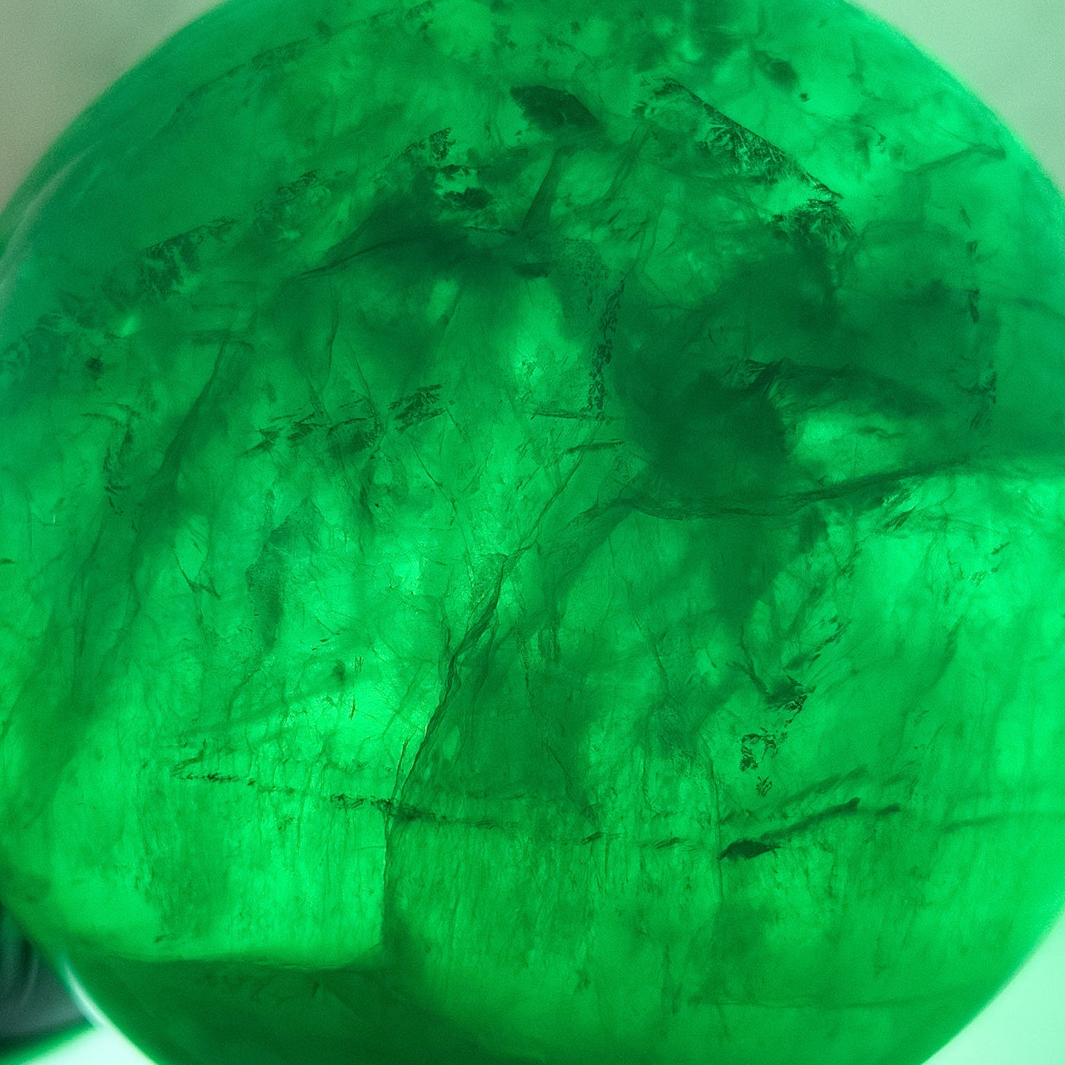 Deep Green Fluorite Sphere - From Brazil