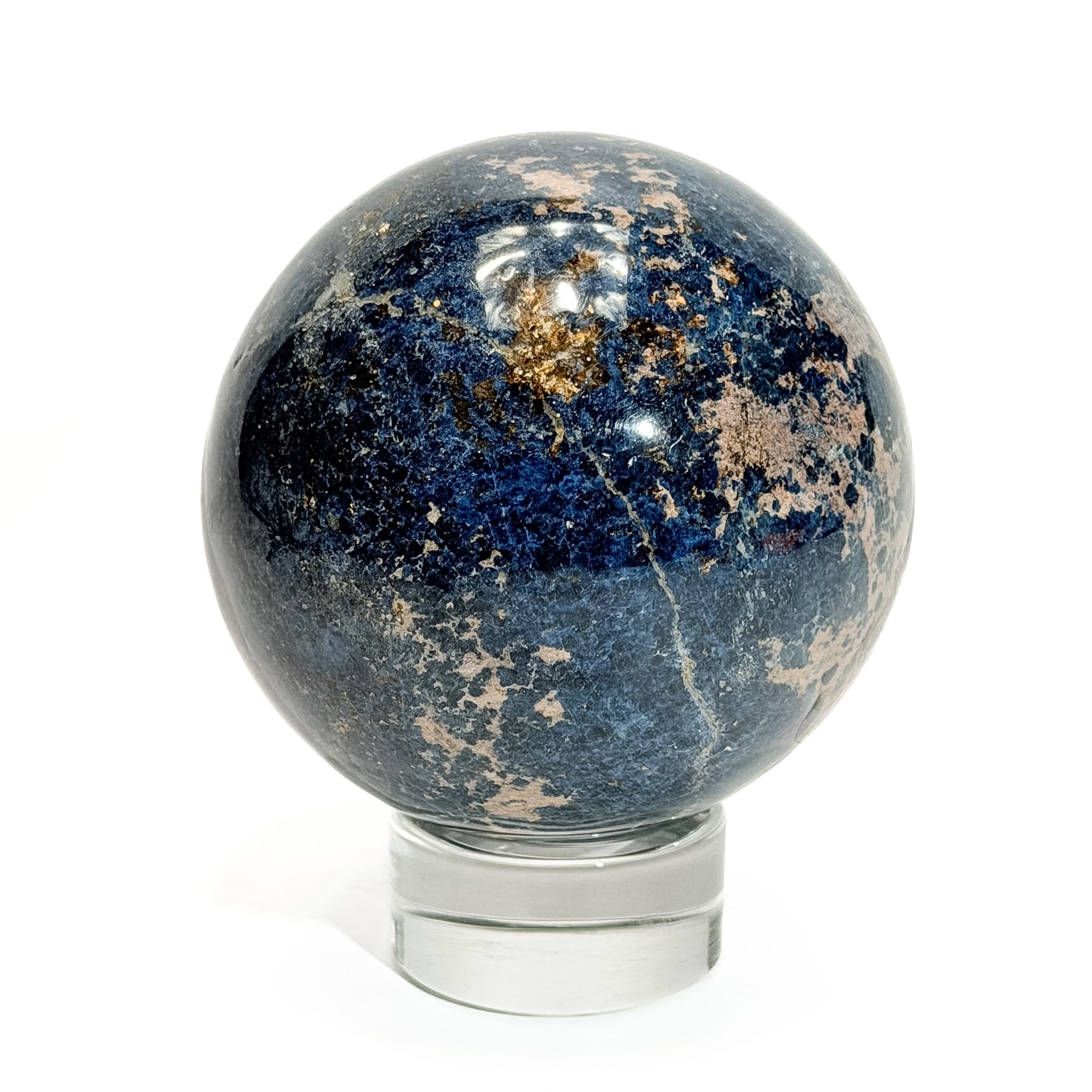 Dumortierite Sphere with Mica Inclusions