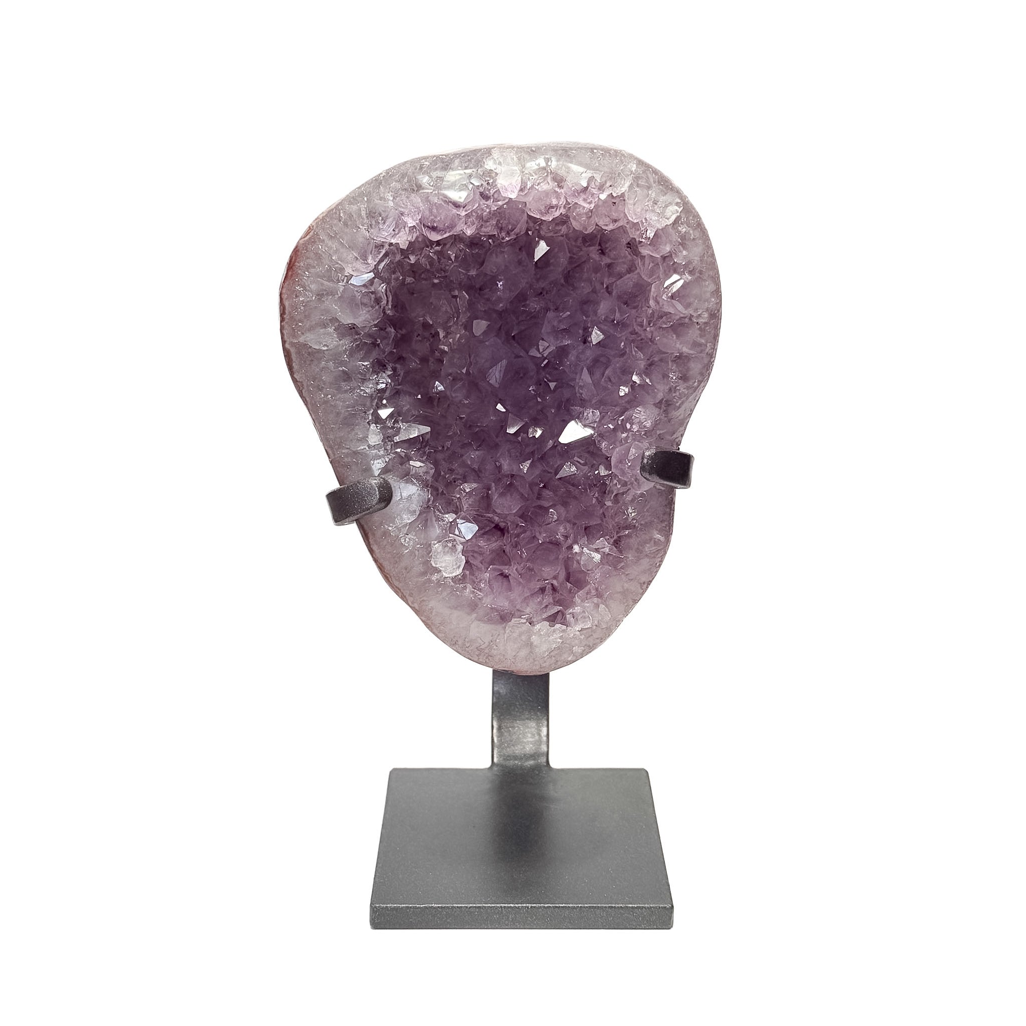 Clear Amethyst with Purple Tones on Stand - From Uruguay