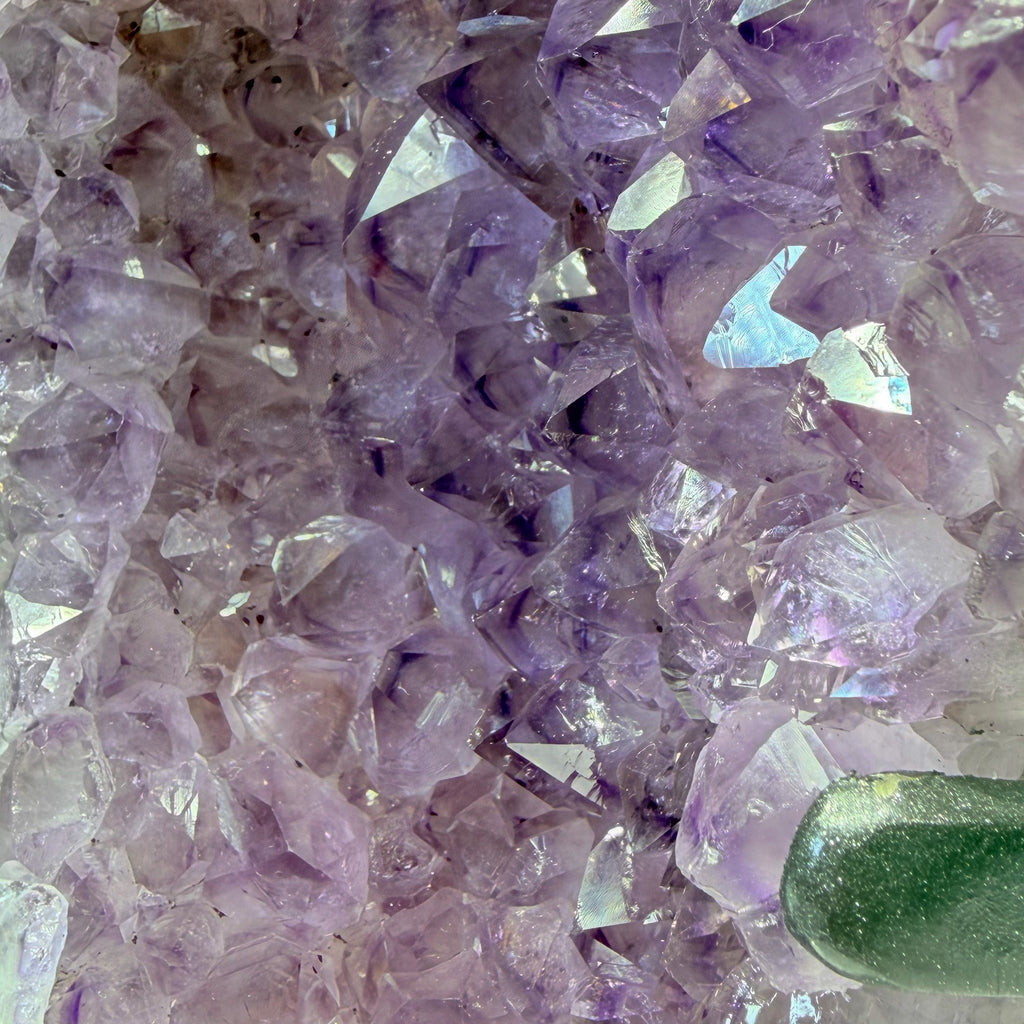 Clear Amethyst with Purple Tones on Stand - From Uruguay