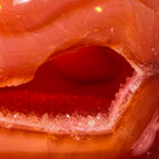 Carnelian Sphere with Druzy Cave