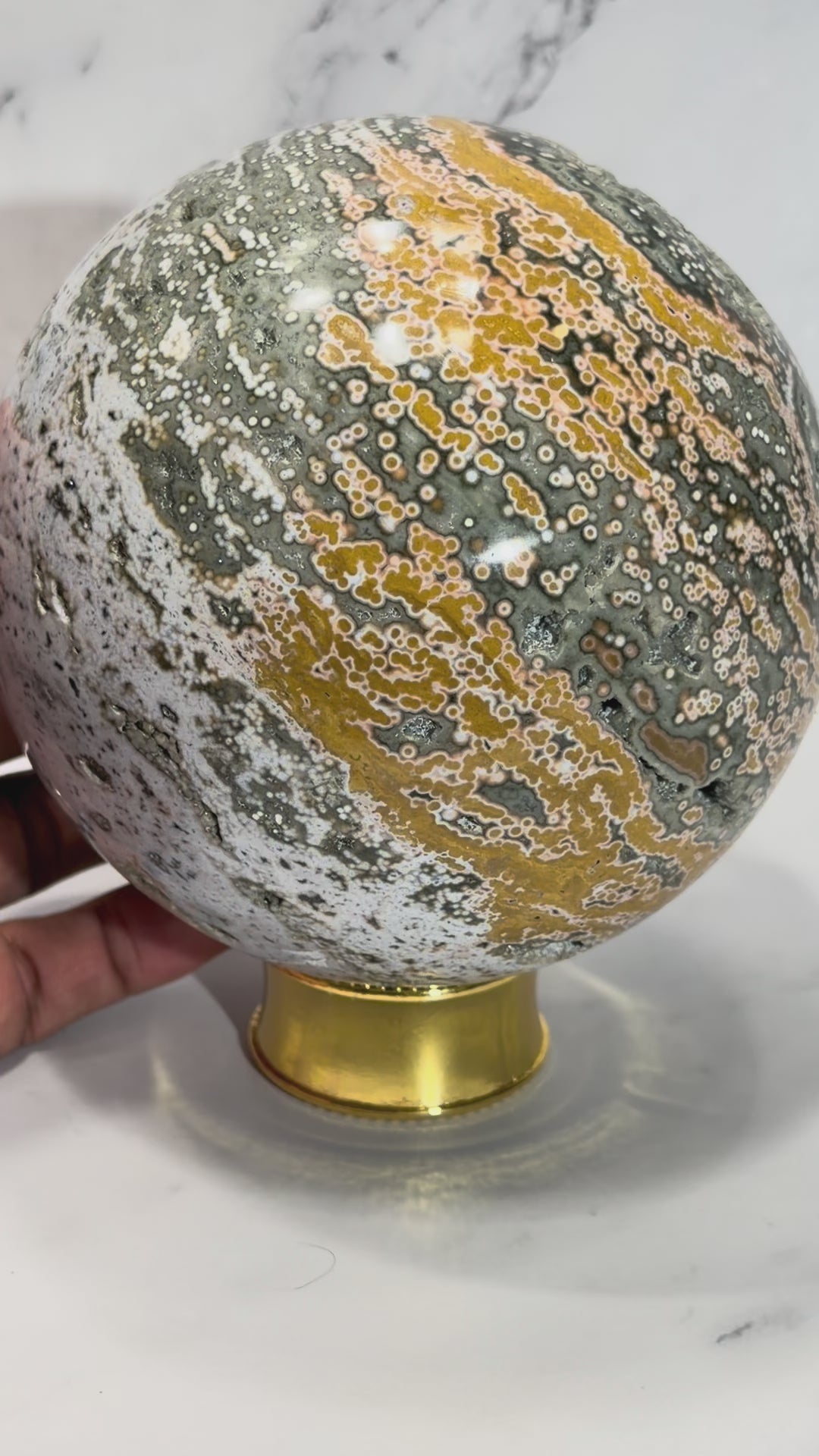 Ocean Jasper Sphere - Orbicular 8th vein